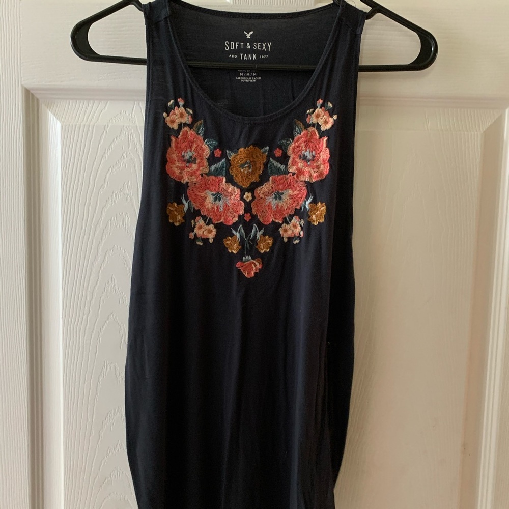 Embroidered Floral Tank